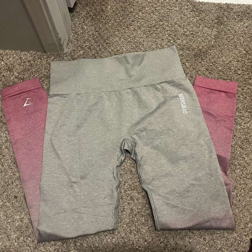 Gymshark grey and pink ombré leggings